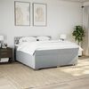 vidaXL Boxspringbett mit Matratze Hellgrau 200x200 cm Stoff