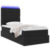 vidaXL Bett mit Stauraum und LED mit Matratze Schwarz 90 x 190 cm Samt