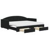 vidaXL Tagesbett Ausziehbar mit Schubladen Schwarz 90x200 cm Samt