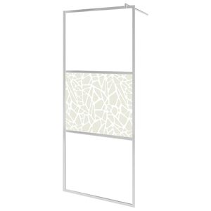 vidaXL Duschwand f&uuml;r Begehbare Dusche ESG-Glas Steindesign 115x195 cm
