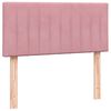 vidaXL Boxspringbett mit Matratze & LED Rosa 90x220 cm Samt