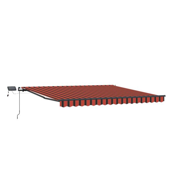 vidaXL Markise Manuell Einziehbar mit LED 450x300 cm Orange & Braun