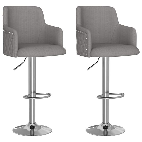 vidaXL Barhocker 2 Stk. Dunkelgrau Stoff