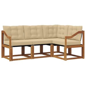 vidaXL Outdoor-Sofagarnitur mit Kissen 4 pcs Natur und Beige