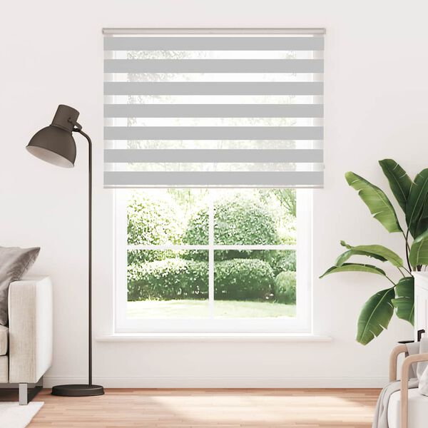 vidaXL Doppelrollo Hellgrau 155x200 cm Stoffbreite 150,9 cm Polyester
