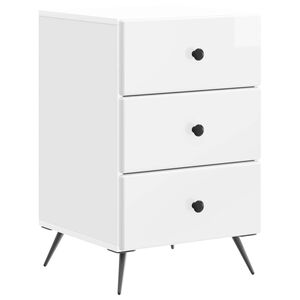 vidaXL Nachttisch Hochglanz Wei&szlig; 43 x 41 x 66,5 cm Holzwerkstoff
