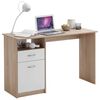 FMD Schreibtisch mit 1 Schublade 123&times;50&times;76,5 cm Eichenbraun und Wei&szlig;