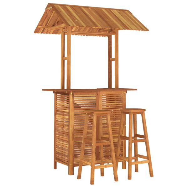 vidaXL 3-tlg. Gartenbar-Set Massivholz Akazie