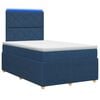 vidaXL LED Boxspringbett mit Matratze Blau 120 x 200 cm Stoff