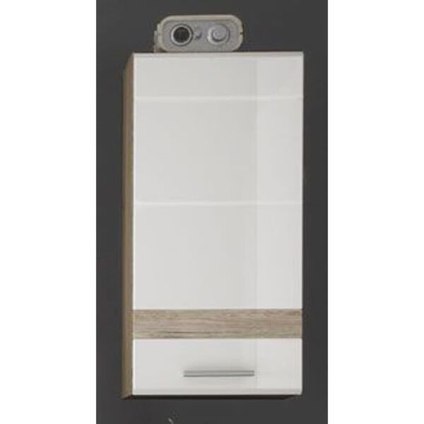Trendteam Wandschrank Set-One Wei&szlig; & Helle San Remo Eichen-Optik