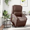 vidaXL Massagesessel mit Aufstehhilfe Braun Kunstleder