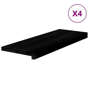vidaXL Treppenstufen 4 Stk. Braun-Schwarz 70x25x2 cm Massivholz Eiche