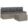 vidaXL 4-tlg. Garten-Lounge-Set mit Kissen Grau Poly Rattan
