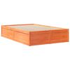 vidaXL Bett mit Matratze Wachsbraun 120x200 cm Massivholz Kiefer