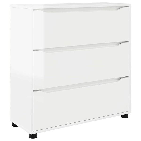 vidaXL Aufbewahrungsschrank Hochglanz Wei&szlig; 80 x 31 x 81 cm