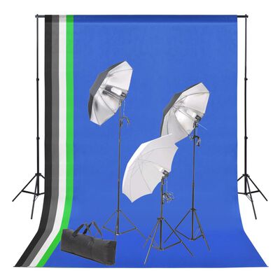 vidaXL Fotostudio Set mit Hintergrund und Lampen-Set