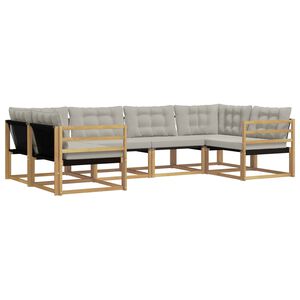 vidaXL Outdoor-Sofagarnitur 6 Stk. Wei&szlig; und Hellgrau