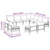 vidaXL Gartensofa-set mit Kissen 11 pcs Schwarz Stahl