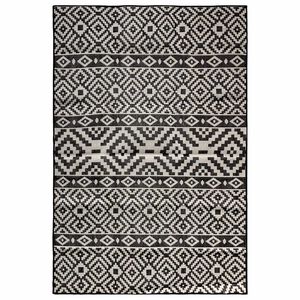 vidaXL Outdoor-Teppich Flachgewebe 200x280 cm Schwarz Gestreift
