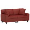vidaXL 2-Sitzer-Sofa mit Kissen Weinrot 120 cm Kunstleder