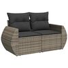 vidaXL 11-tlg. Garten-Sofagarnitur mit Kissen Grau Poly Rattan