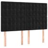 vidaXL Boxspringbett mit Matratze Schwarz 140x190 cm Samt