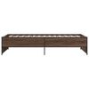 vidaXL Bettgestell Braun Eichen-Optik 100x200 cm Holzwerkstoff Metall