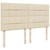 vidaXL Ottoman-Bett mit Matratze & LEDs Creme 160x200 cm Stoff