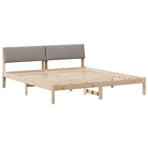 vidaXL Bettgestell Braun und Taupe 180 x 200 cm Massivholz Kiefer