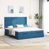 vidaXL Ottoman-Bett mit Matratzen & LED Dunkelblau 200x200 cm Samt