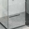 vidaXL Duschabfluss mit Glasabdeckung Schwarz 60 cm Edelstahl 304