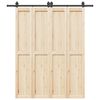 vidaXL Schiebet&uuml;rbeschlag-Set 200 cm Stahl Schwarz