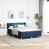 vidaXL Boxspringbett mit Matratze Blau 190 x 140 cm Polyester