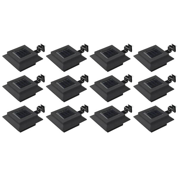 vidaXL Solar-Au&szlig;enleuchten 12 Stk. LED Rechteckig 12 cm Schwarz