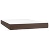 vidaXL Boxspringbett mit Matratze & LED Braun 140x190 cm Kunstleder