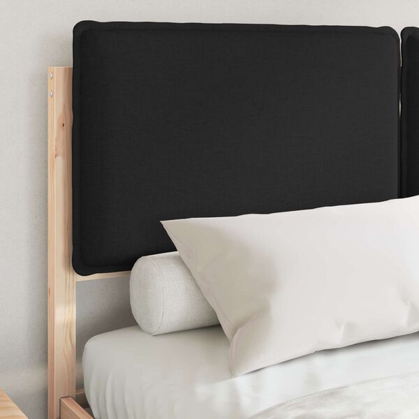 vidaXL Bettgestell mit gepolstertem Kopfteil Schwarz 140 x 190 cm