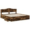 vidaXL Bettrahmen Ger&auml;ucherte Eiche 200 x 200 cm Ingenieurs Holz