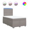 vidaXL Boxspringbett mit Matratze Taupe 120x200 cm Stoff