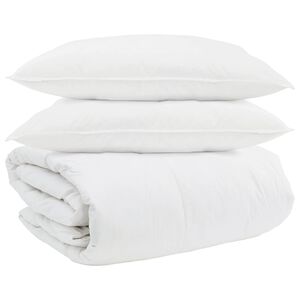 vidaXL Bettdecken Set mit Kissen 3 pcs Wei&szlig; Daunenfeder