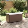 vidaXL Gartenbank mit Kissen Braun 116x46x57 cm Poly Rattan