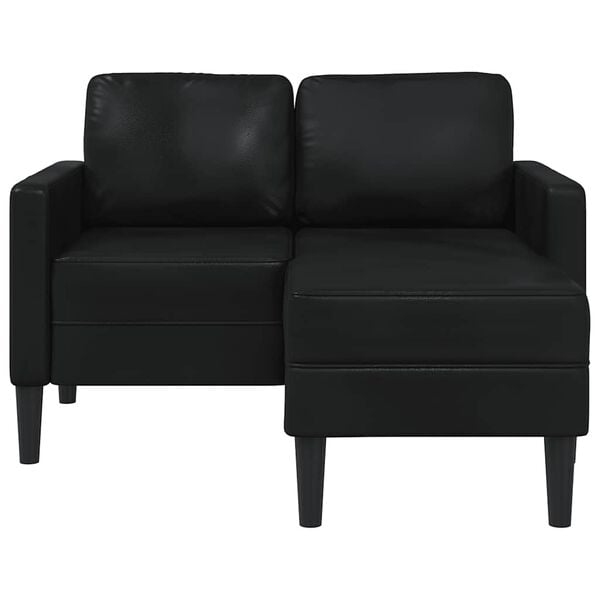 vidaXL 2-Sitzer-Sofa mit Chaiselongue L-f&ouml;rmig Schwarz 125 cm Kunstleder