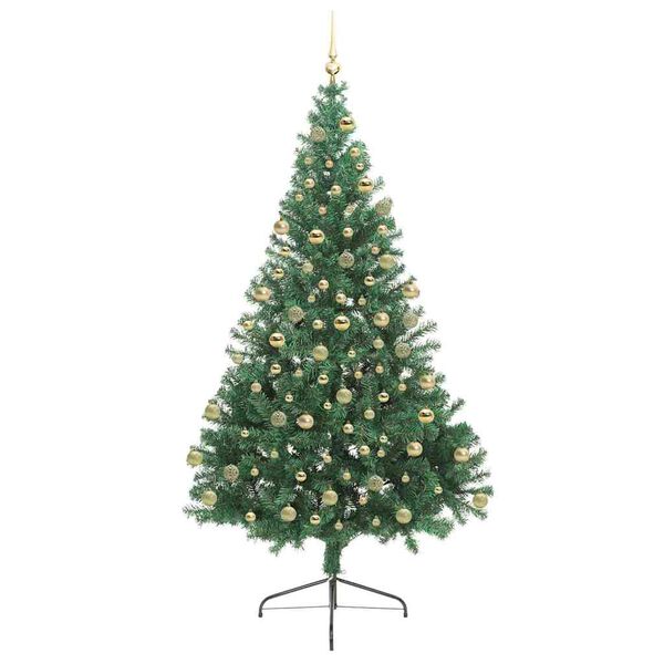 vidaXL K&uuml;nstlicher vorbeleuchteter Weihnachtsbaum Gr&uuml;n 180 cm PVC