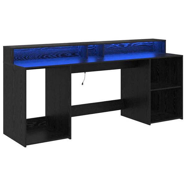 vidaXL Schreibtisch Schwarze Eiche 200 x 55 x 91 cm Holzwerkstoff