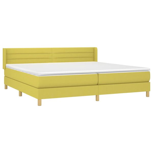 vidaXL Boxspringbett mit Matratze Gr&uuml;n 200x200 cm Stoff