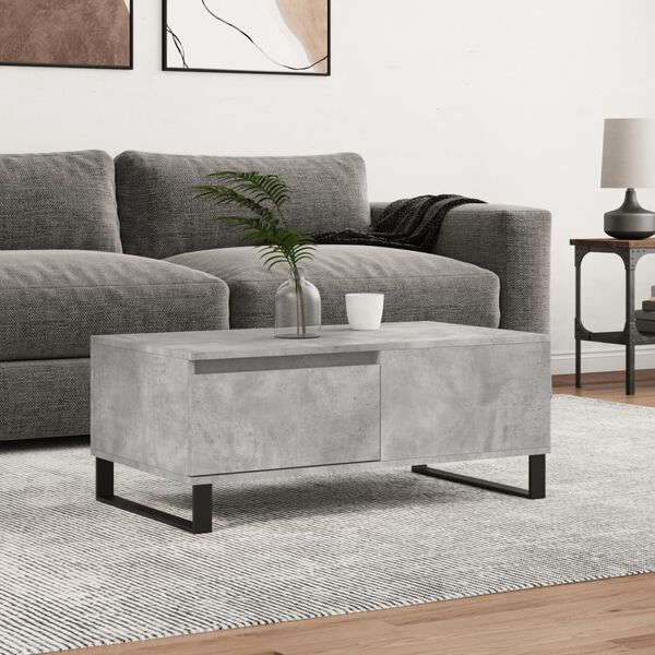 vidaXL Couchtisch Betongrau 90x50x36,5 cm Holzwerkstoff