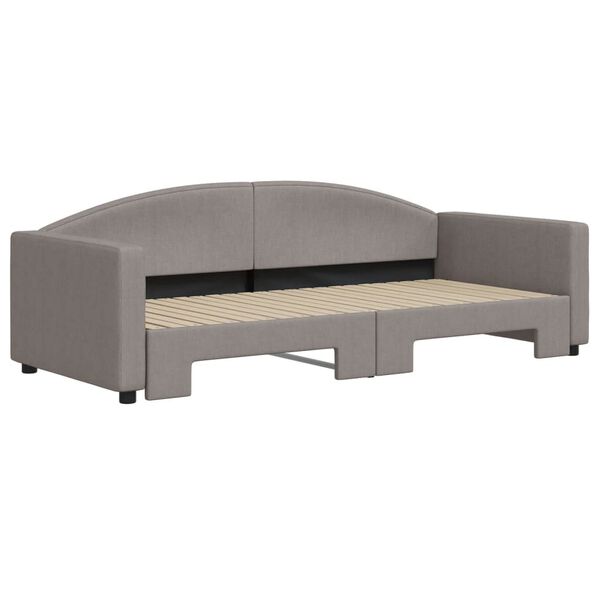vidaXL Tagesbett Ausziehbar Taupe 90x200 cm Stoff