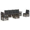vidaXL Gartensofa-set 7 stk. 6-Sitzer Grau Poly-Rattan