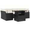 vidaXL 7-tlg. Garten-Sofagarnitur mit Kissen Schwarz Poly Rattan