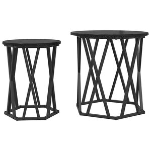 vidaXL Couchtisch 2 stk. Schwarz Eichen-Optik 50 x 50 x 50 cm