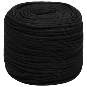 vidaXL Mehrzweck-Allzweckseil 10 mm 250 m Schwarz Polyester